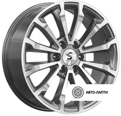Диск Premium Series КР006 Pajero Sport 8.5x20 6/139.7 ET33  D67.1 SH78893. Литой, Темно - серый глянцевый с полированной лицевой поверхностью